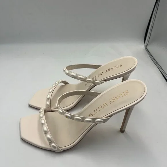 Stuart Weitzman Aleena Pearlita 100 High Heel Sandals - Picture 2 of 6